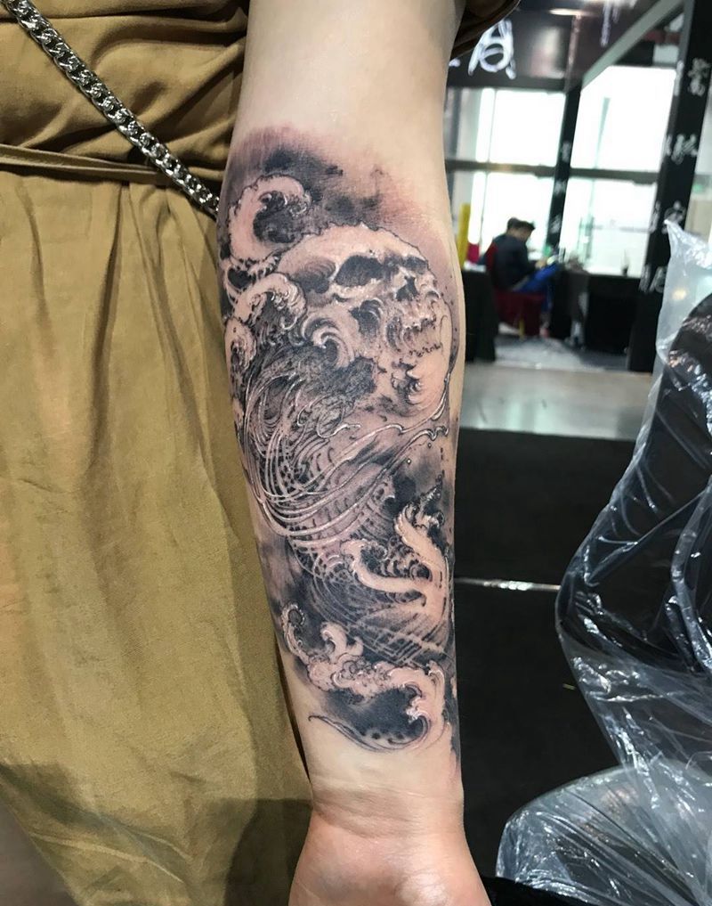 梦中的水母纹身图片_成品纹身图案