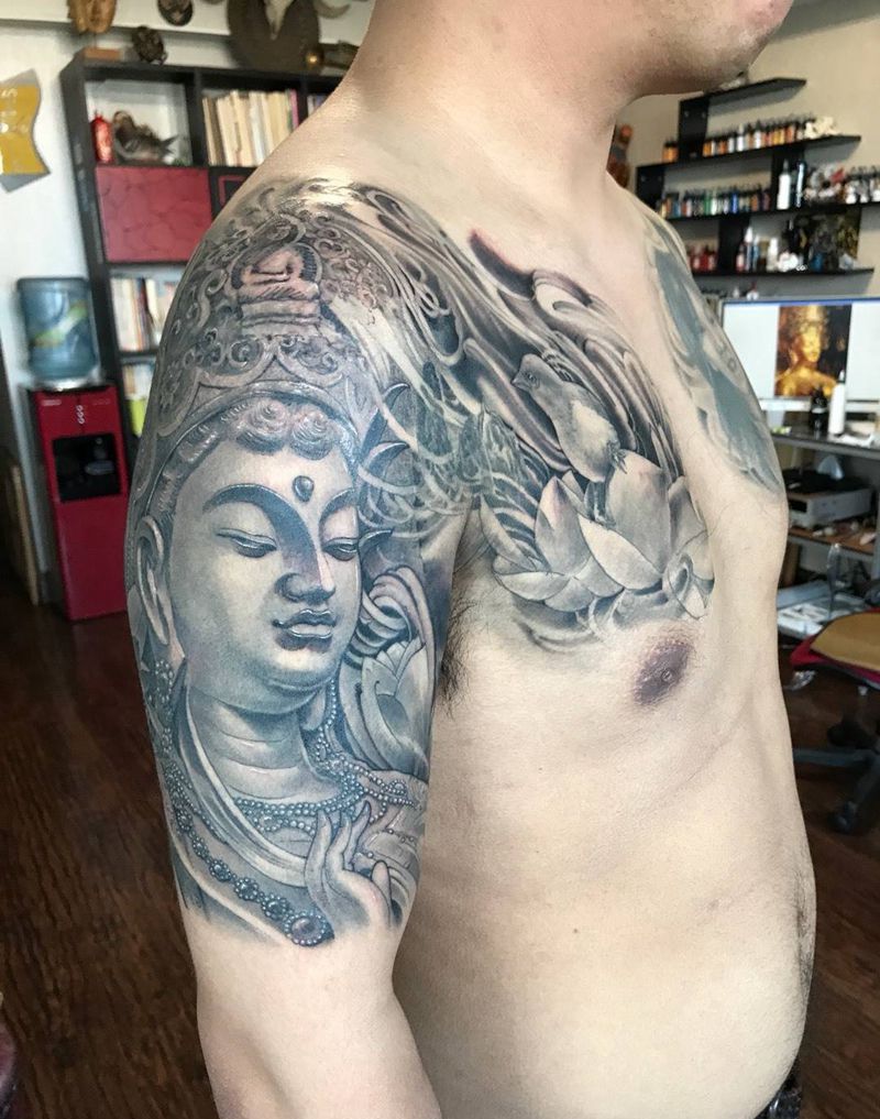 遮盖半甲纹身图片_