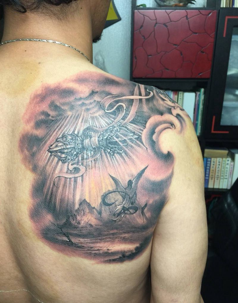 为藏族朋友设计的金刚橛纹身图片_