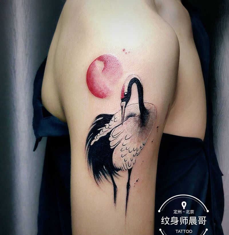 红日当头纹身图片_手臂腿部纹身图案