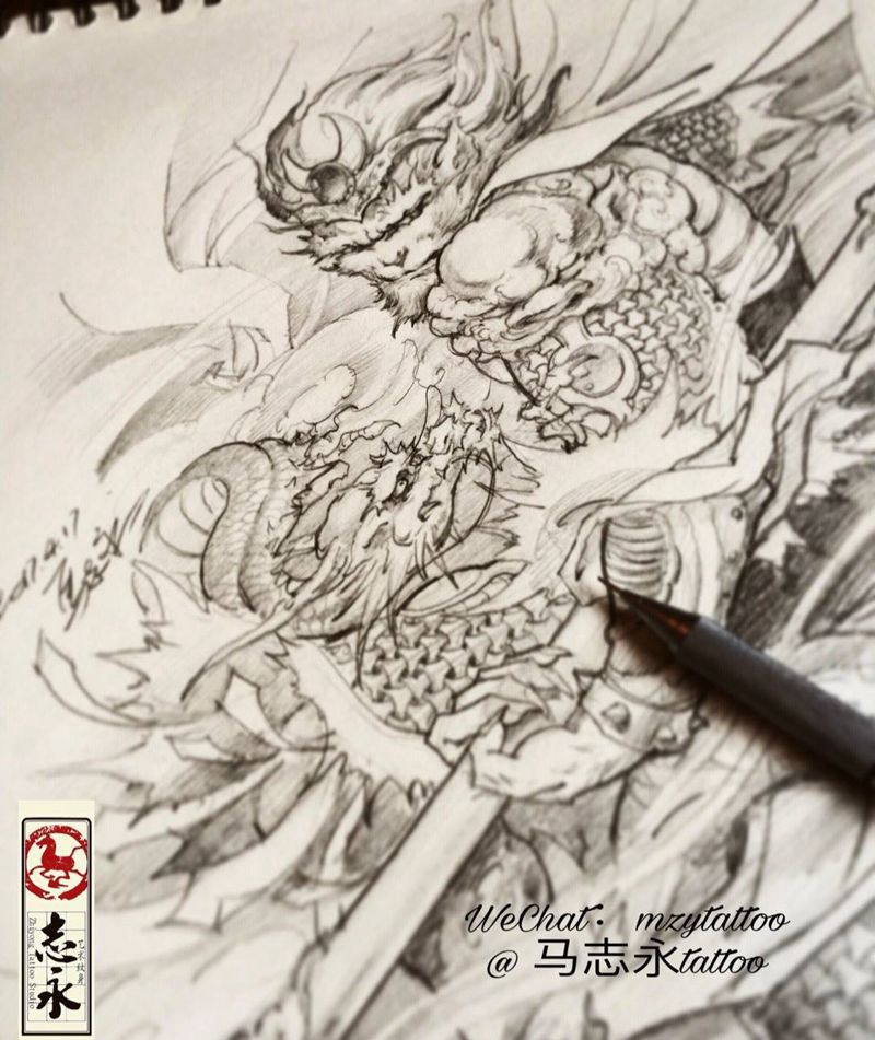 志永刺青原创悟空纹身图片_手稿背部手臂腿部传统鬼神原创纹身志永刺青北京纹身纹身图案