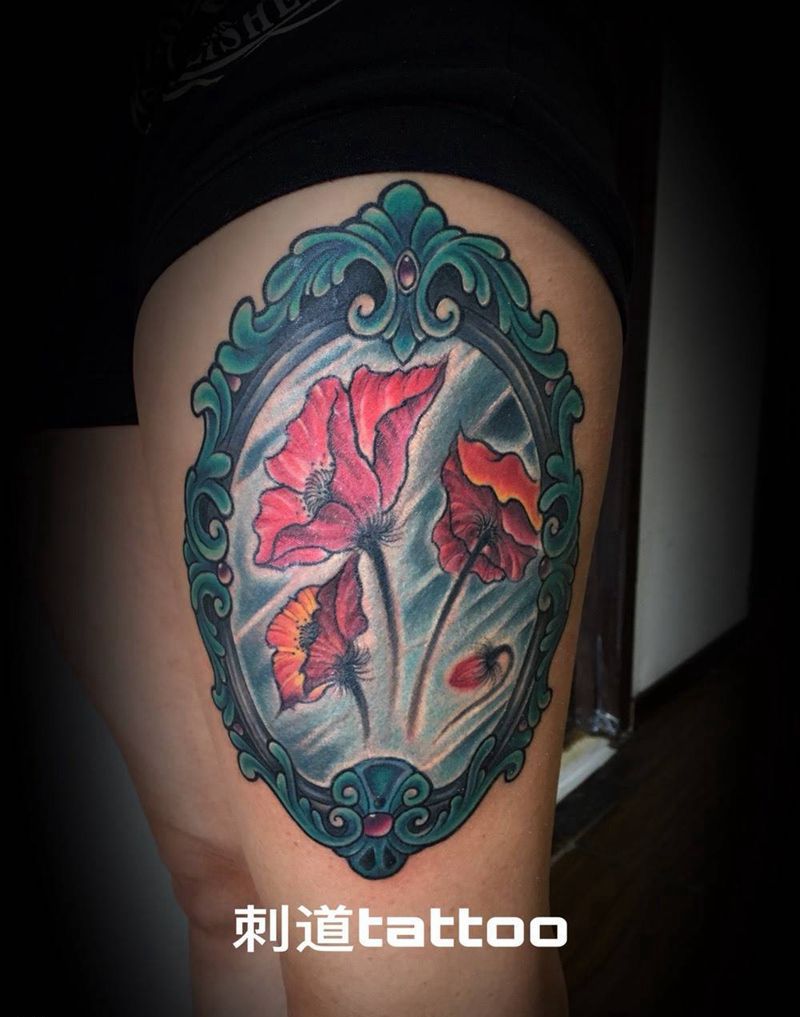 镜中花纹身图片_