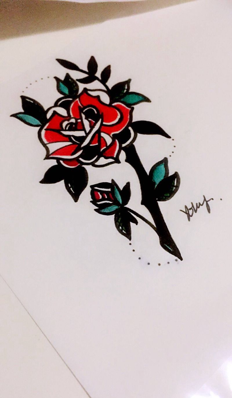 奇怪玫瑰纹身图片_