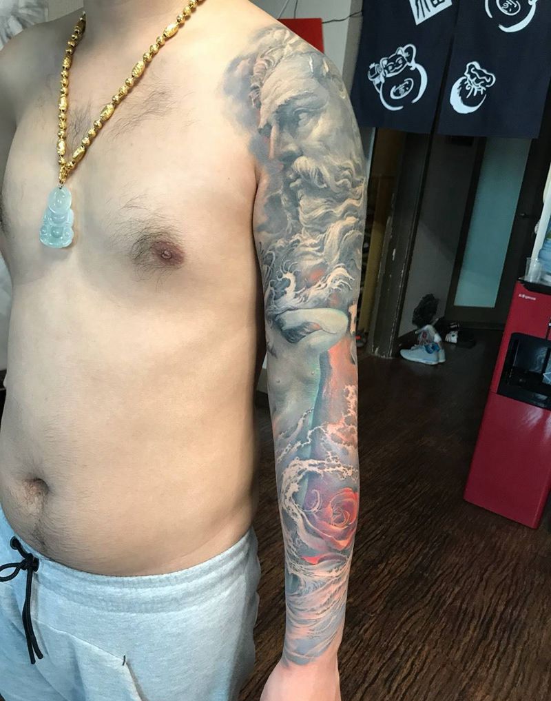 波塞冬与维纳斯纹身图片_