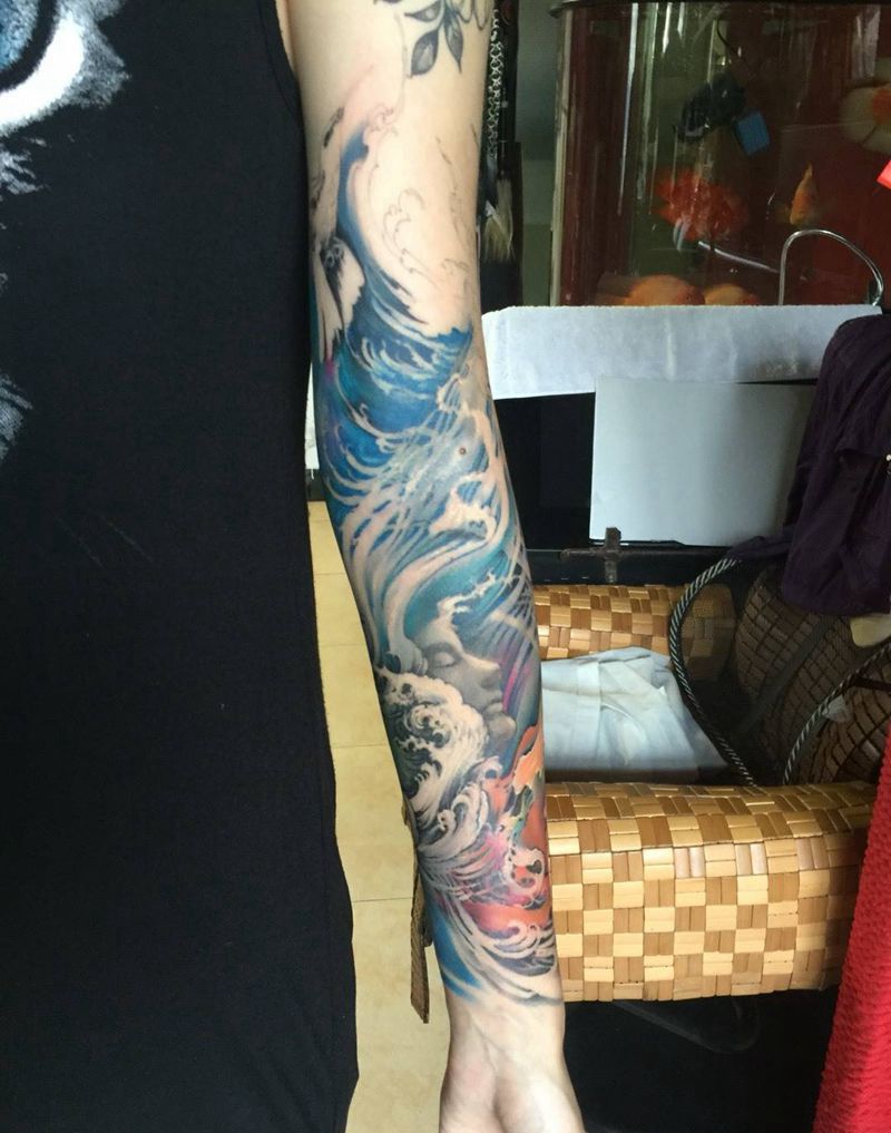 咖妹 花臂继续中纹身图片_