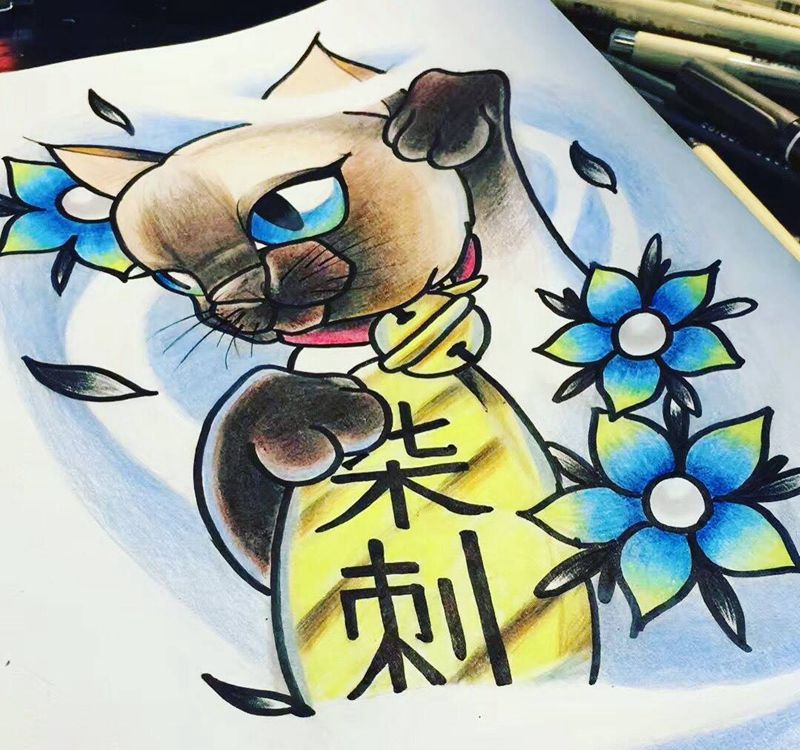 暹罗猫纹身图片_