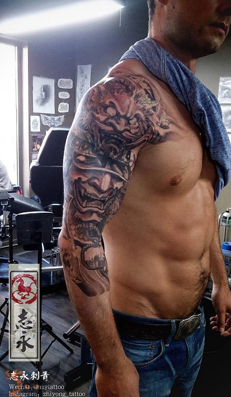 武士纹身图片_成品手臂欧美人物原创北京纹身纹身文身纹身图案