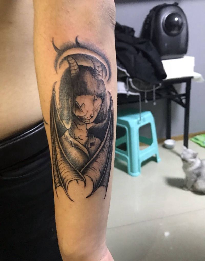 恶魔女孩纹身图片_