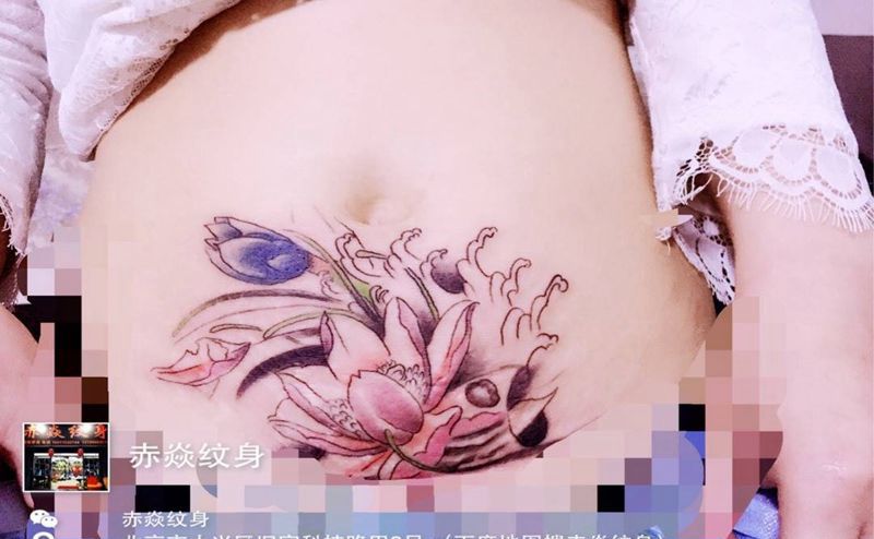 遮盖妊娠纹纹身图片_