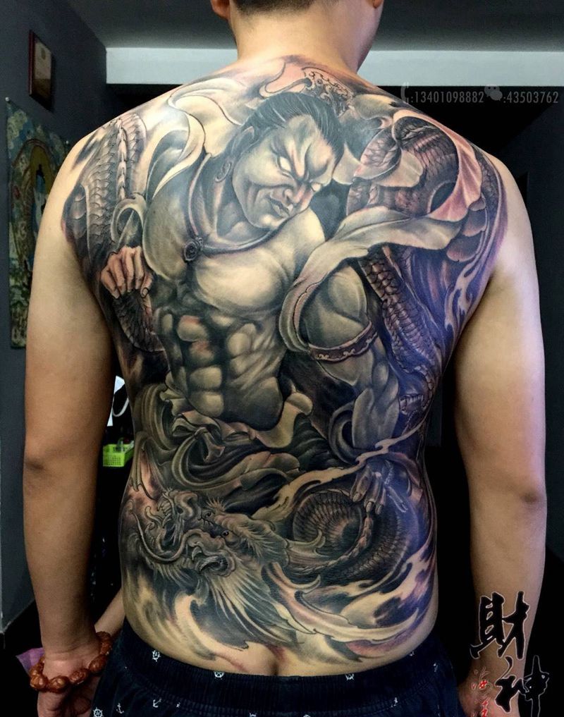 降伏纹身图片_成品传统人物原创纹身图案