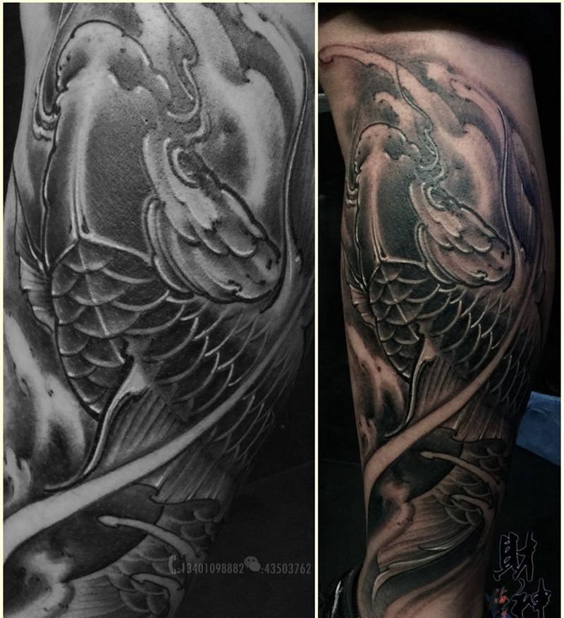 就是一条简单的鱼纹身图片_