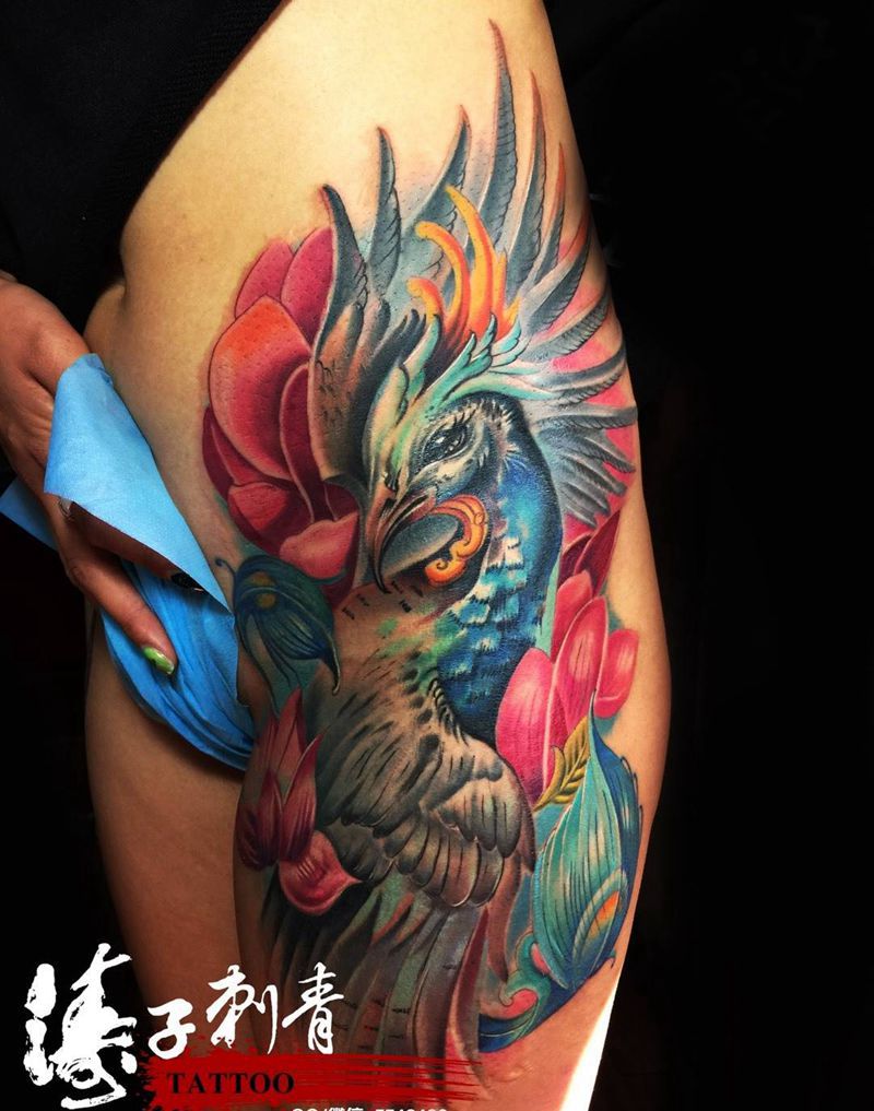 孔雀纹身图片_