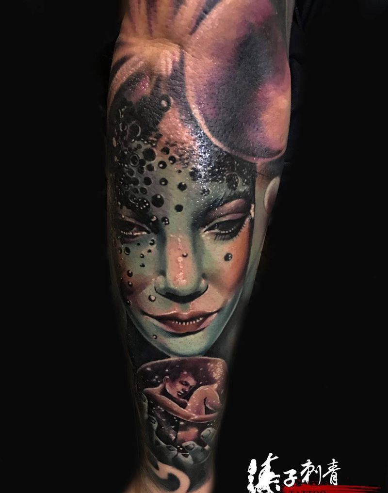 新生纹身图片_手臂欧美写实纹身图案