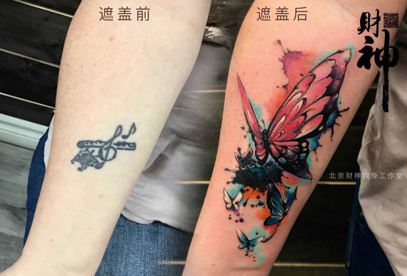 遮盖作品一枚纹身图片_成品欧美原创动物手臂纹身图案