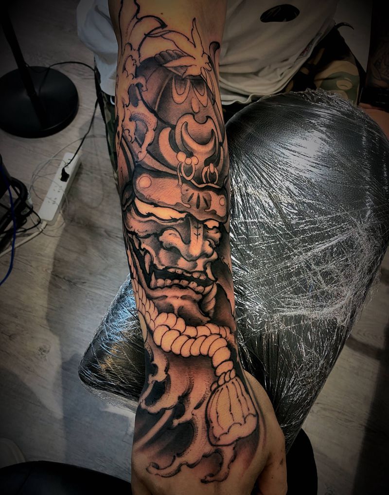 鬼武士未完纹身图片_手臂纹身图案