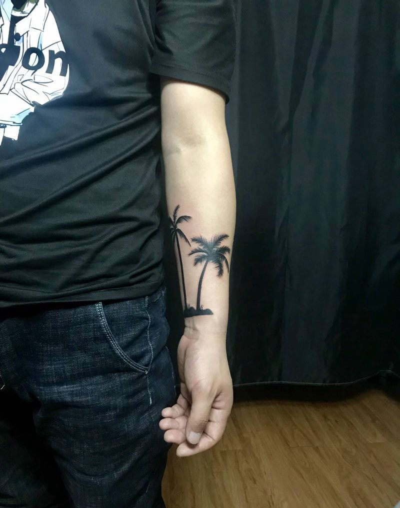 树纹身图片_手臂欧美写实纹身图案