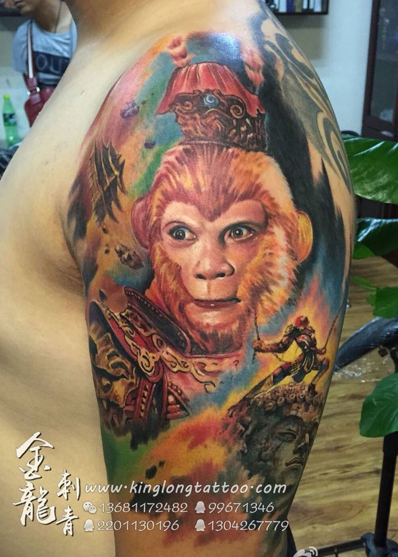 孙悟空纹身图片_