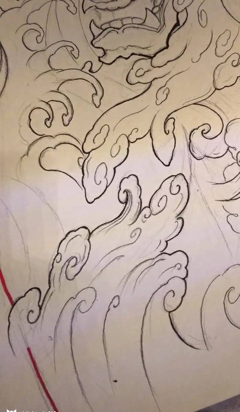 满背般若纹身图片_手稿传统般若纹身图案