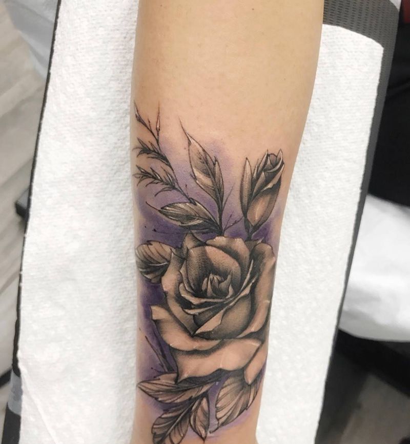 玫瑰纹身图片_手臂纹身图案