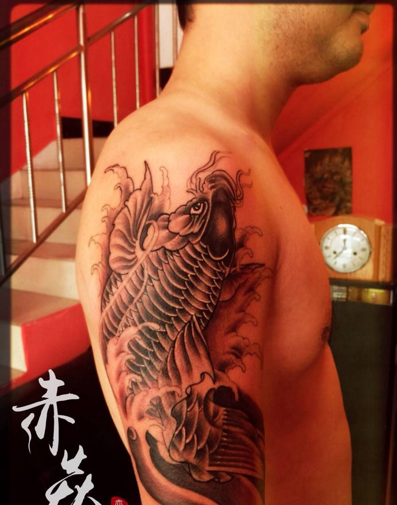 鱼完工纹身图片_