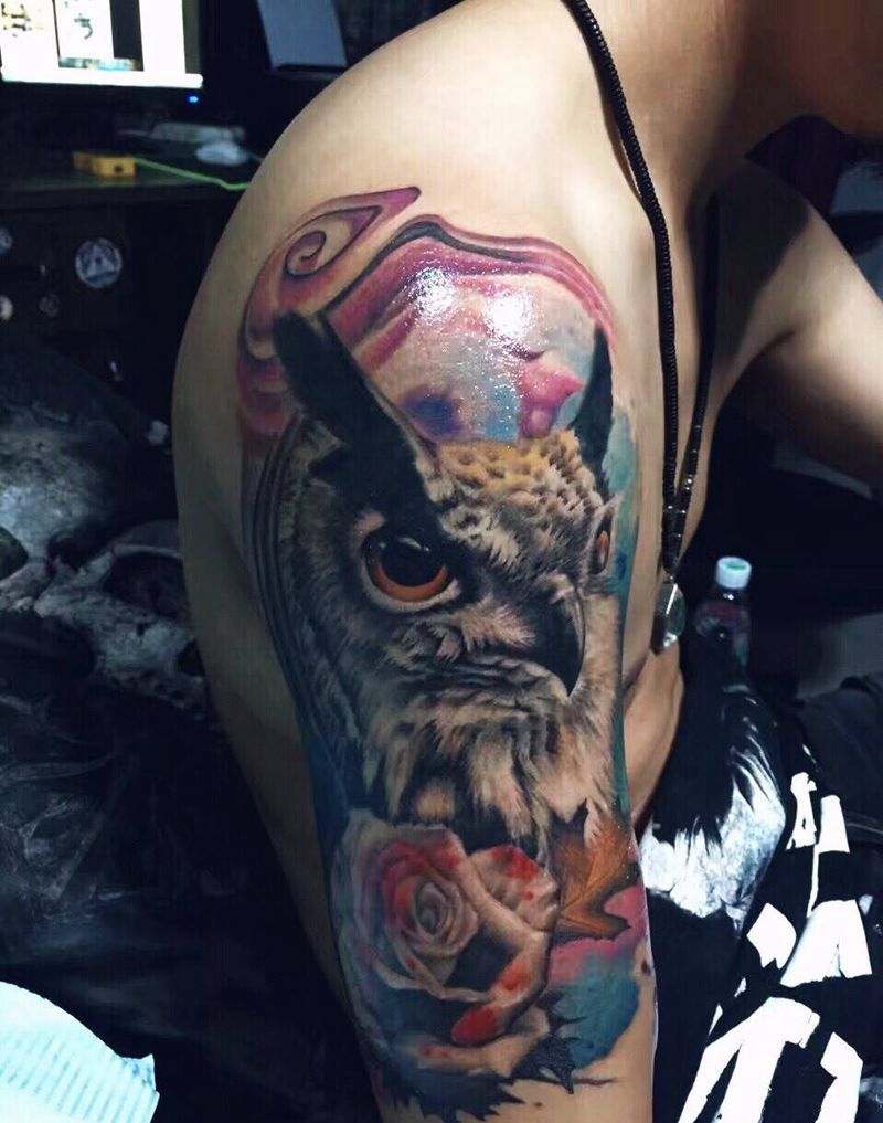 猫头鹰纹身图片_