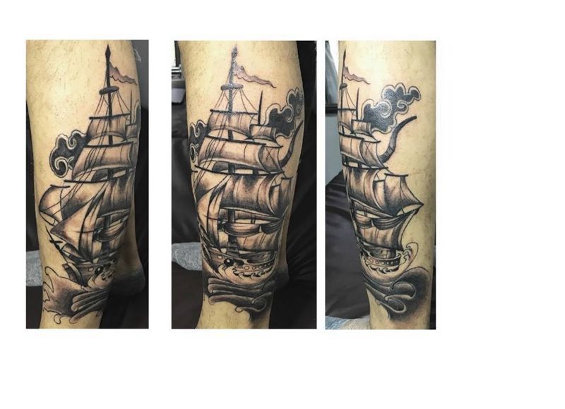 帆船纹身图片_