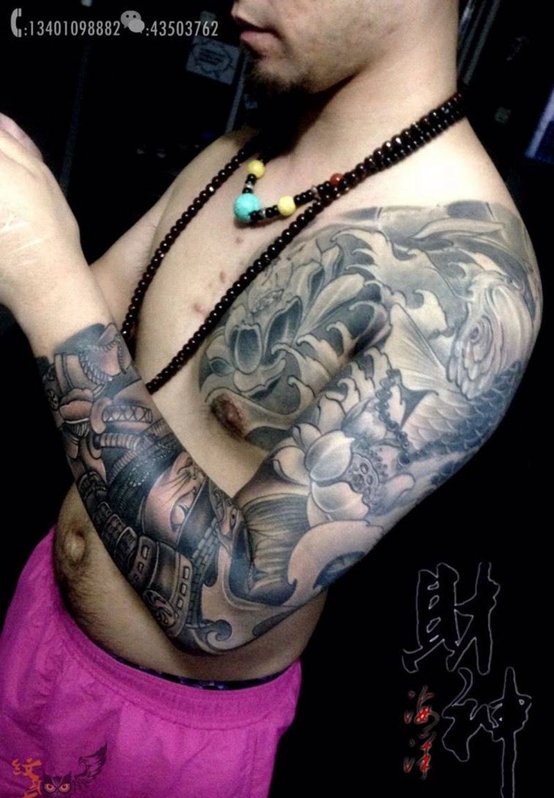 传统纹身图片_传统鬼神原创动物植物手臂肩部胸部纹身图案