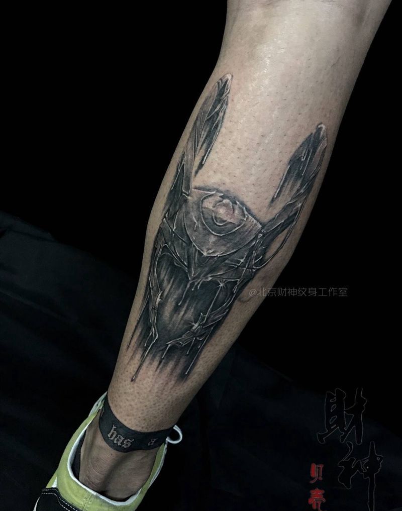 盔纹身图片_成品腿部插画欧美纹身图案