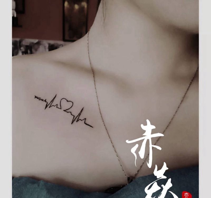 心电图纹身图片_
