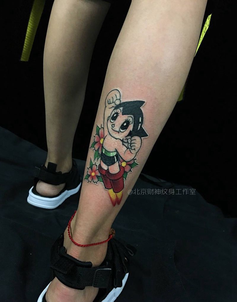 阿童木纹身图片_成品腿部手臂人物习俗纹身图案