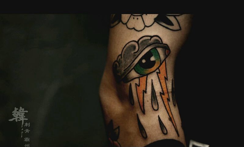 school大眼睛纹身图片_手臂欧美原创成品纹身图案
