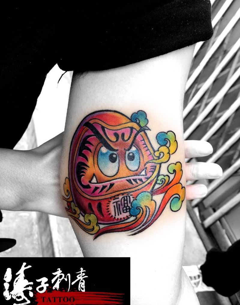 达摩不倒翁纹身图片_