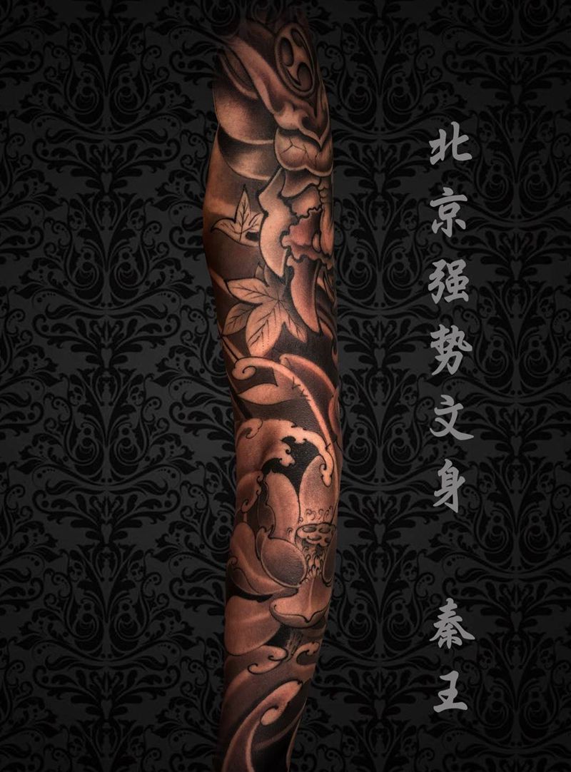 鬼武士纹身图片_