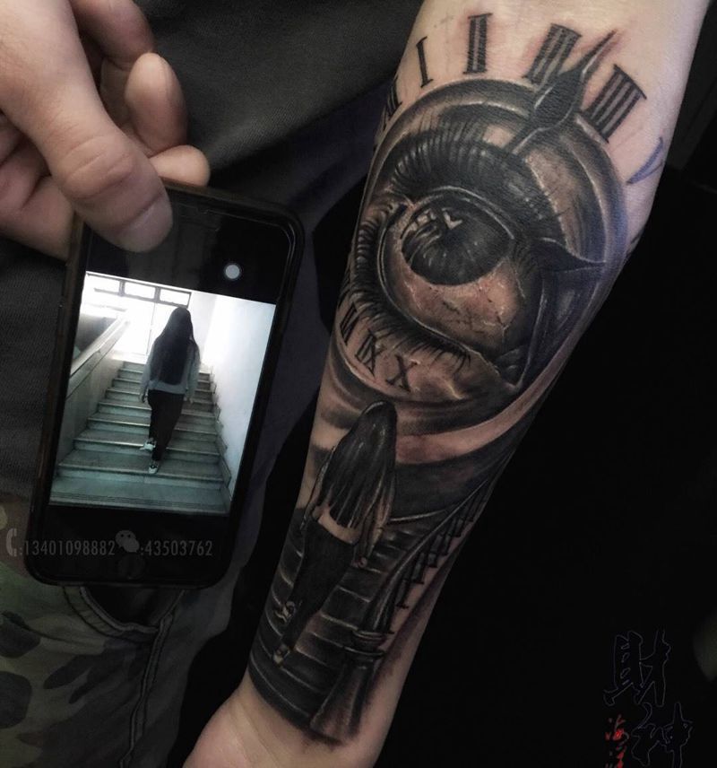 爱的阶梯纹身图片_成品原创手臂纹身图案