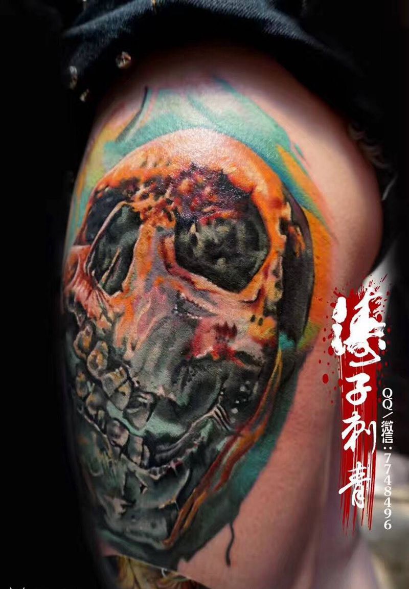 骷髅纹身图片_
