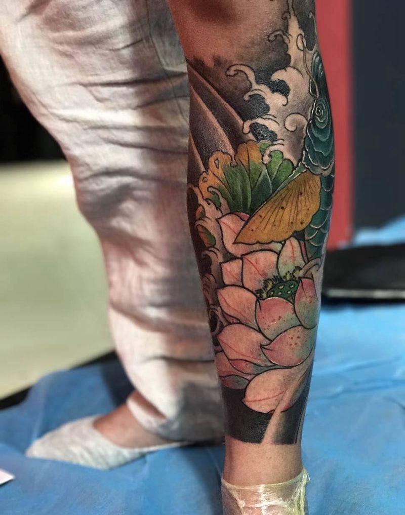 包腿鲤鱼纹身图片_