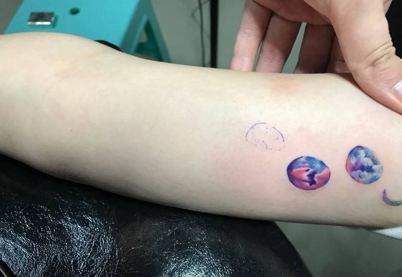 月缺纹身图片_手臂纹身图案