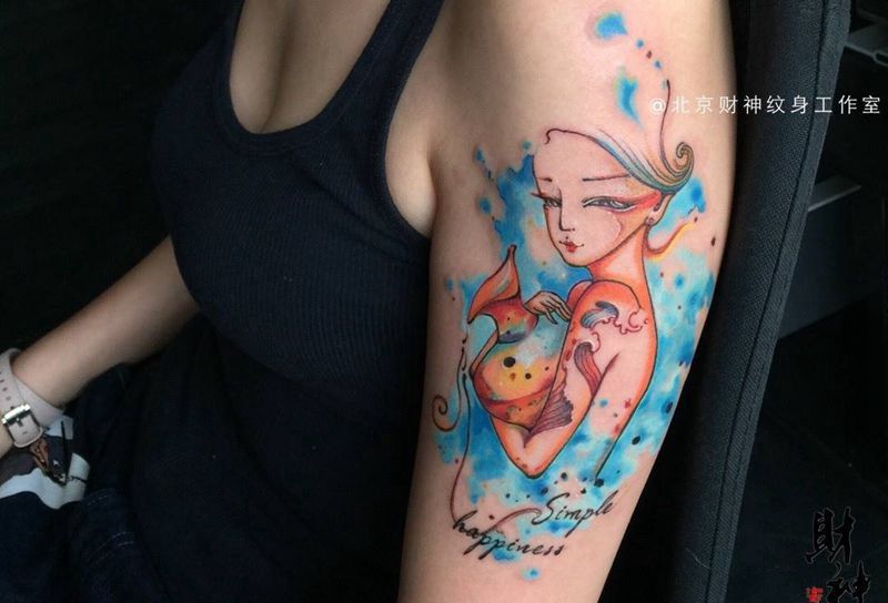 水瓶作纹身图片_