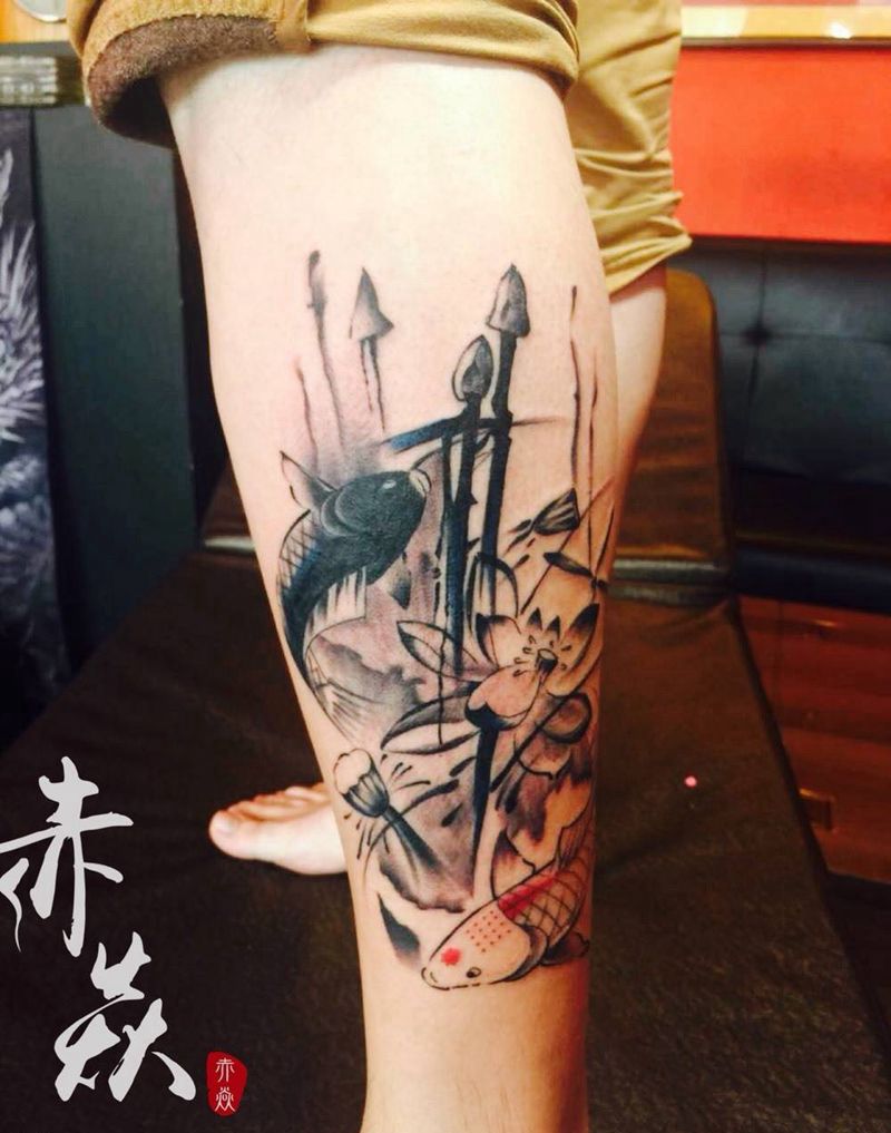 水墨纹身图片_