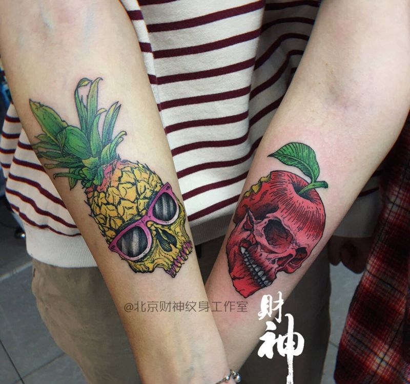 菠果纹身图片_手臂New School纹身图案
