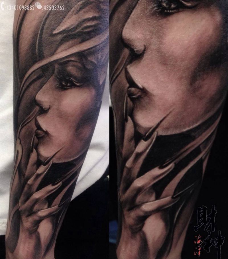 欧美肖像纹身图片_成品写实欧美人物纹身图案