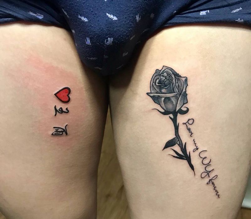 花和字纹身图片_