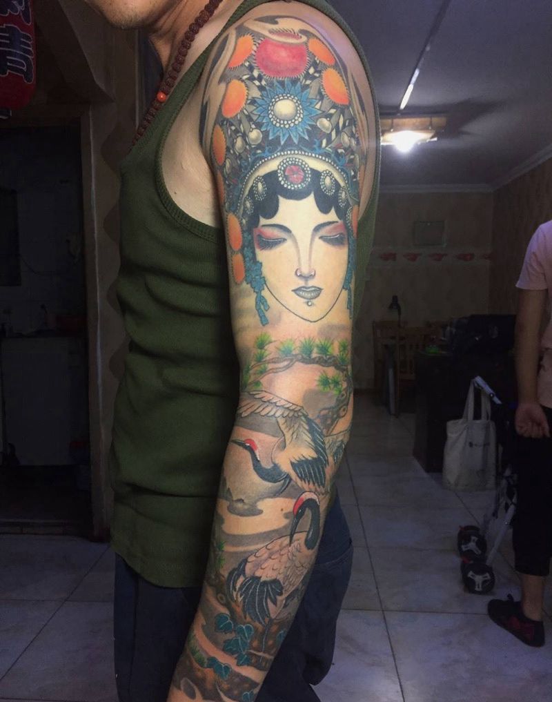 大花臂竣工纹身图片_