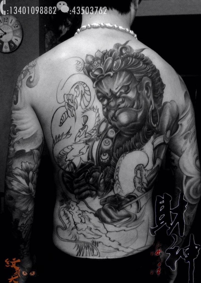 待续、、、纹身图片_背部传统人物鬼神宗教纹身图案
