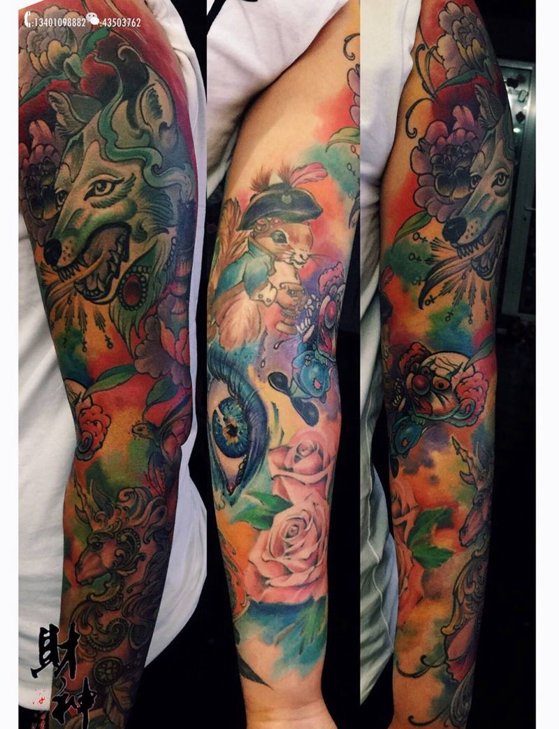 拼接纹身图片_