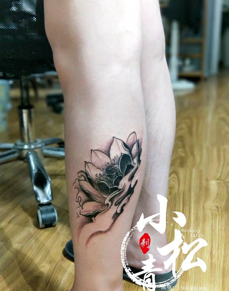 莲花纹身图片_