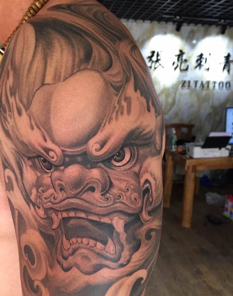 福狮纹身图片_