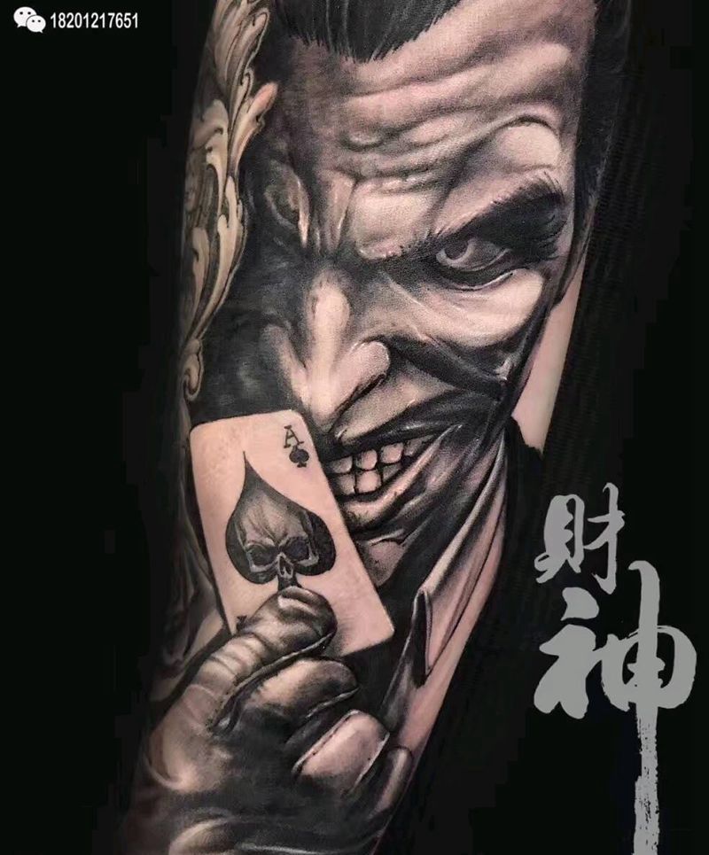 狠人纹身图片_手臂欧美写实纹身图案
