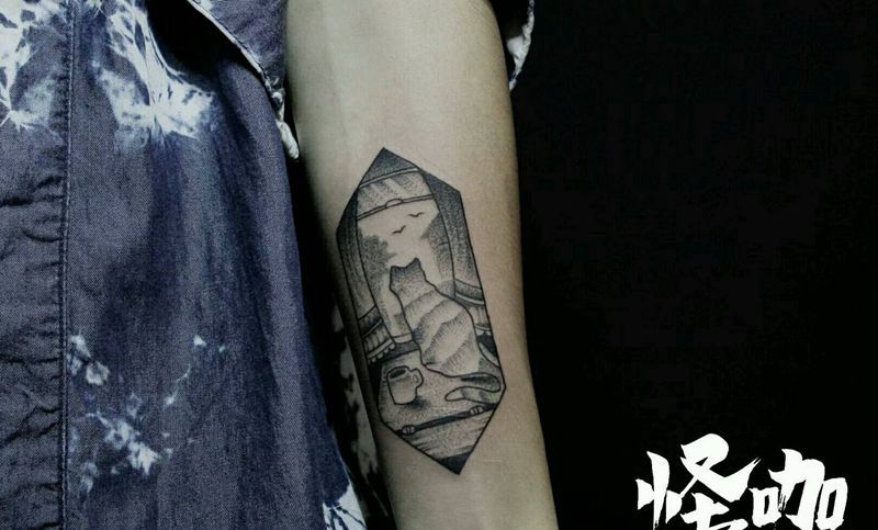 点刺纹身图片_手臂原创成品纹身图案