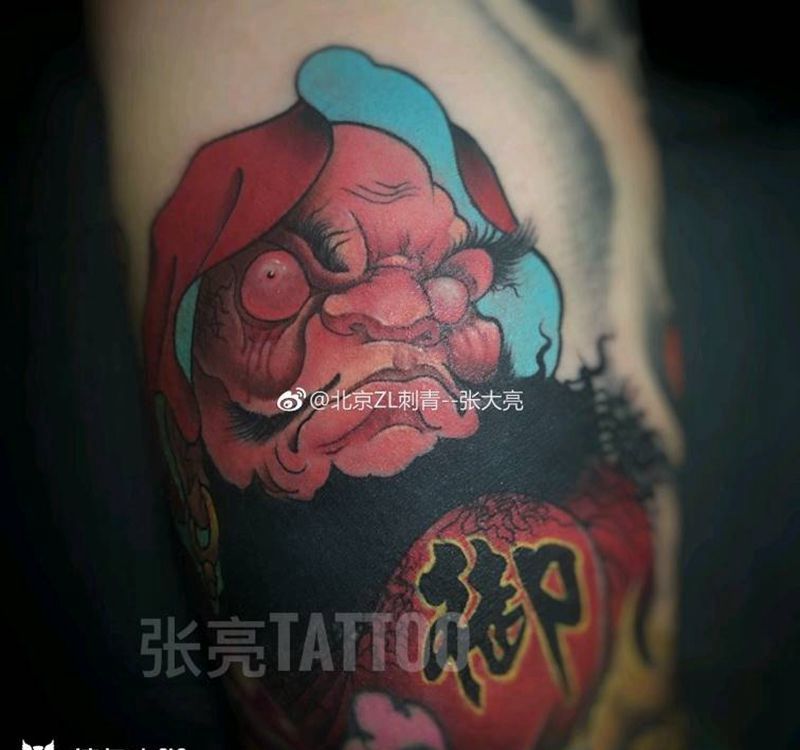 达摩纹身图片_手臂新传统纹身图案